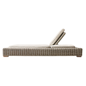 เก้าอี้อาบแดดไม้สักสไตล์สแกนดิเนเวียนแบบทรอปิคอล พร้อมพนักพิงหวายสานปรับระดับได้ เบาะนุ่มสบาย เหมาะสำหรับริมสระน้ำ - Product Image 3