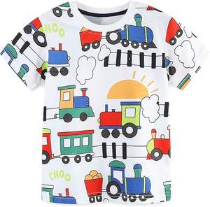 Camisetas Estampadas Transpirables para Niños, Ropa de Algodón, Camisetas Estampadas para Niños y Niñas, Bebés y Niños Pequeños - Product Image 1
