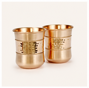 Copper Water Glass Set of 2Handmade Hammered Tumblers for Ayurvedic Health Benefits <b>Drinkware</b> for Home and Gifting - Product Image 4