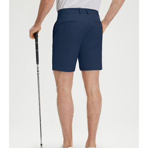 Shorts de golf décontractés pour hommes, taille élastique, logo personnalisé, séchage rapide, respirant, anti-humidité, couleur unie, pour entraînement. - Product Image 2