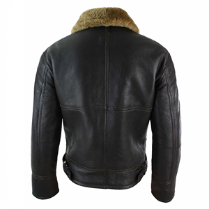 High Quality <b>Men</b> Leather <b>Fur</b> <b>Jacket</b> Premium Winter Coat Comfortable Warm Apparel OEM ODM Wholesale Manufacturing - Product Image 4