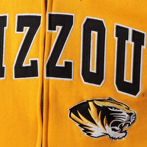 Missouri Tigers Colosseum Arch & Logo Tackle Twill Full-Zip Hoodie - Gold - Product Image 5