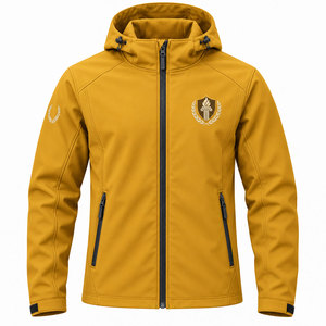 Veste softshell unisexe imperméable à capuche coupe-vent respirante légère entièrement zippée pour activités de plein air, randonnée et travail, brodée - Product Image 5