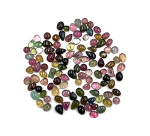 Tourmaline naturelle multicolore, formes variées, cabochons, pierres précieuses en vrac, 5-9 mm, certifiées IGI, haute qualité, Gemworldjaipur, pour bijoux - Product Image 4