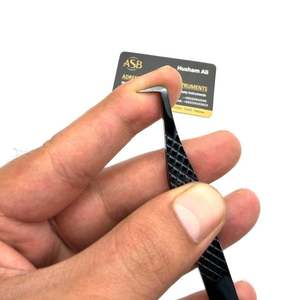 Pince à épiler 90 degrés ultra-fine pour volume, en acier inoxydable noir, avec logo personnalisé, instrument de beauté pour extensions de cils - Product Image 6