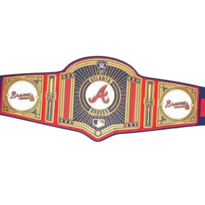 Ceinture de champion MLB des Braves d'Atlanta, personnalisable, de haute qualité, rouge et bleue, ceinture sportive personnalisée, ceinture de champion édition collection - Product Image 2