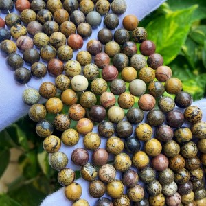Cuentas redondas lisas de jaspe piel de leopardo natural de 4MM, 6MM, 8MM, 10MM, cuentas de piedras preciosas sueltas para fabricación de joyas, venta al por mayor, pulsera DIY - Product Image 5