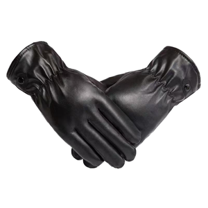 Mitaines de cyclisme chaudes imperméables à écran tactile doublées de fourrure pour l'hiver, en cuir PU pour hommes et femmes - Product Image 3