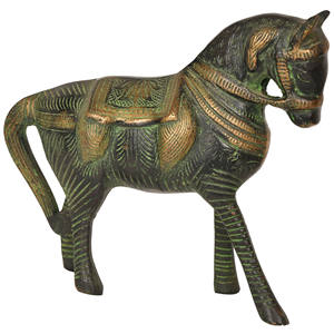 Escultura de caballo real de 8 pulgadas en latón Artículo de decoración para el hogar hecho a mano en India - Product Image 2