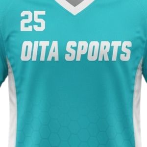Maillot de lacrosse unisexe bleu sarcelle et blanc en polyester, coupe athlétique, léger, uniforme sportif, vêtements d'entraînement pour équipe - Product Image 6