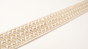 Cinta de encaje ancha de mezcla de algodón y yute con diseño floral calado para decoración del hogar y textiles decorativos - Product Image 5