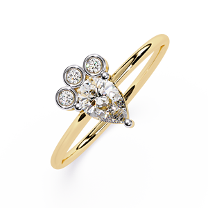 Natural diamond Pear Cut <b>Ring</b> in 18k Gold Elegant Natural Round Three Tiny <b>Dainty</b> <b>Ring</b> Pear Cut Diamond <b>Ring</b> - Product Image 2