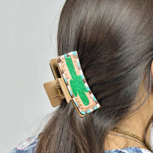 Pinzas para el Cabello de Diseño Exclusivo, Hechas a Mano, de Cuero Genuino y Plástico, con Diseño Floral, Ecológicas e Impermeables para Mujer - Product Image 4