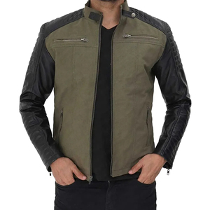 Veste en cuir pour moto pour homme, style décontracté, marron, coupe ajustée, pour l'hiver, vente chaude - Product Image 4