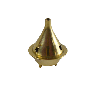 Quemador de Incienso Decorativo de Latón con Diseño Metálico, Acabado Dorado, Porta Incienso de Diseño Estándar Indio - Product Image 6