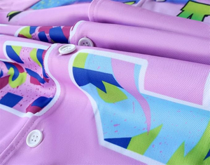 เสื้อเบสบอลคุณภาพสูงขายดี ไซส์ใหญ่ ผ้าตาข่ายหลวมๆ สั่งทำโลโก้ OEM พิมพ์ลายดิจิตอล ป้องกันแบคทีเรีย - Product Image 5