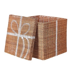Ensemble de 3 paniers en rotin tissés à la main de qualité supérieure, boîtes de rangement pour cadeaux de Noël, style vintage, meilleur choix pour la décoration de Noël - Product Image 4