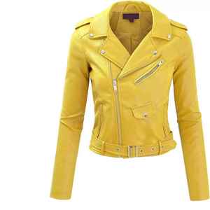 Chaquetas de cuero personalizadas de alta calidad, chaqueta de cuero genuino puro, talla grande, chaqueta de cuero profesional para mujer - Product Image 6