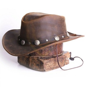 Chapeau de cowboy en cuir de qualité supérieure fabriqué au Pakistan, marque privée, pour hommes - Product Image 1
