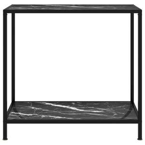 Table console en verre trempé noir et acier thermolaqué - Product Image 2