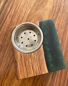 Quemador de Incienso de Resina Epoxi y Madera de Lujo Crystal Tide, Hecho a Mano por Artesanos, Recolector de Ceniza y Soporte para Incienso para Espacios Espirituales - Product Image 2