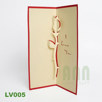 Carte d'invitation de mariage 3D pop-up faite à la main avec roses, pour couple, découpe personnalisée, impression sur mesure, boîte cadeau découpée en papier, anniversaire ANN