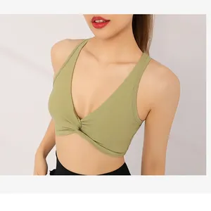 Custom Unique Design Seamless Gym Clothing Sportswear Active Wear Sports <b>Bra</b> Workout Fitness Impact <b>Halter</b> <b>Neck</b> <b>Backless</b> <b>Bra</b> - Product Image 1