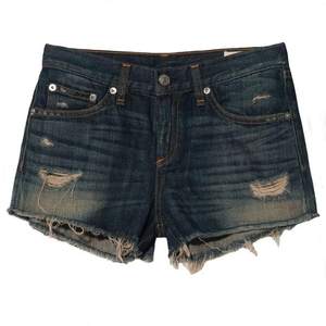 Pantalones Cortos de Mezclilla Lavados para Hombre, Estilo Vintage, Rectos, Transpirables, de Cintura Media, 100% Algodón Tejido, con Bolsillos Repujados, Casuales, para Verano, Estilo Urbano - Product Image 4