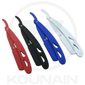 KOUNAIN KN-89658 Stainless Steel <b>Single</b> <b>Blade</b> Straight <b>Razor</b> Plastic Wood Handle Men's Face Body Shaving Barber-Grade - Product Image 2