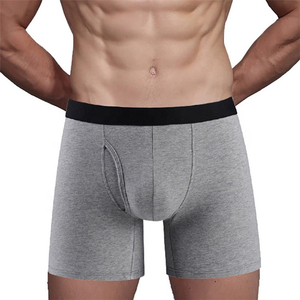 Men <b>Boxer</b> Briefs White Spandex/Polyester Mid-Rise Breathable Anti-Bacterial Eco-Friendly Washed Finish <b>Custom</b> Logo Printed - Product Image 3