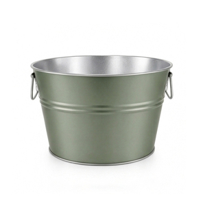 Green Tinted 5 Gallon <b>Galvanized</b> Iron Round <b>Tub</b> - Product Image 1