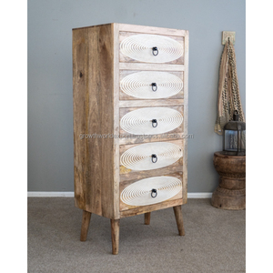 2025 Luxury Solid <b>Wood</b> Handmade Carving Furniture 5-Drawer <b>Chest</b> of Drawers for Living Room for Home Office - Product Image 2