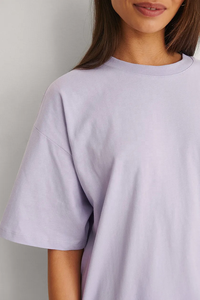 Tops de manga corta con cuello redondo para mujer, camisetas de gran tamaño, blusa holgada informal a la moda, camisas de algodón 100% con hombros descubiertos - Product Image 2