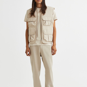 Pantalon de survêtement vintage personnalisé coupe bootcut évasée, style streetwear, ourlet coupé, 100% coton, délavage acide, taille élastique, hiver - Product Image 1