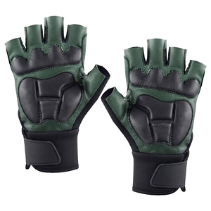Half Finger <b>Leather</b> Gym <b>Gloves</b> Adjustable Wrist Strap Weight Lifting Fitness Training Unisex Breathable Hand Grips - Product Image 4