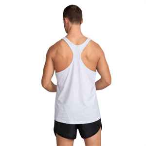 Grey <b>Mens</b> Bodybuilding <b>Stringer</b> Tank Top Breathable Organic Cotton Gym <b>Vest</b> Sleeveless Workout Shirt Muscle Fit Training Front - Product Image 4