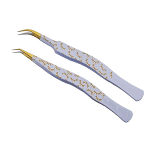 Professional 90 Degree Stainless-Steel Eyelash Extension Isolation Heart Design Nano Grip Fiber Tip Lash Lash lift Tools - Product Image 3