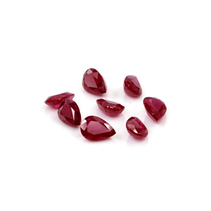Rubis naturels non traités du Mozambique, formes poire calibrées 4x6mm, pierres précieuses de rubis naturelles facettées en vrac pour la fabrication de bijoux, prêtes à l'emploi - Product Image 1