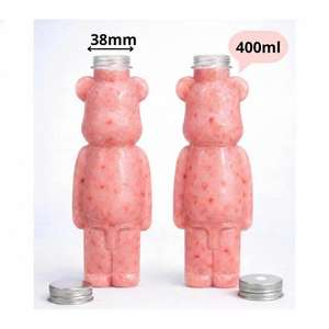 400ml PET <b>Plastic</b> Bottle Tall Bear Shape OEM Beverage <b>Packaging</b> Made in Vietnam for Milk Tea Bubble Tea Juice Screw Cap Sealing - Product Image 1