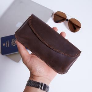 Handmade Leather <b>Glasses</b> <b>Case</b> Genuine Cowhide Pouch Luxury <b>Soft</b> Slim Travel Sunglasses Cover Spectacles Bag LGC-0105 - Product Image 3