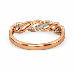 Anillo de oro rosa con diamante cultivado en laboratorio, corte brillante redondo, estilo romántico, en oro de 10K, 14K, 18K, plata 925, 935, para ella. - Product Image 3