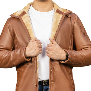 Manteau en fourrure de cuir véritable de luxe pour hommes, vente en gros, fournisseur de marques personnalisées, produits tendance 2026 - Product Image 3
