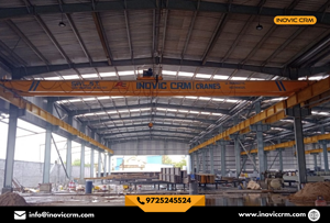 Grue à double poutre de type européen INOVIC CRM 5 tonnes |   Portée de 19 m, hauteur de levage de 20 m avec boîte de vitesses PBL ELECON et frein de moteur BBL - Product Image 1