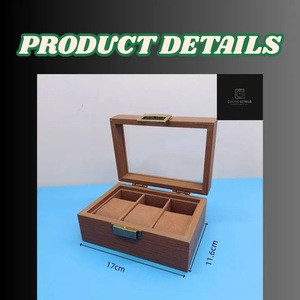 3,6,10,12 Slot Natural Wooden Watch Box Hanging Option Eco-Friendly Glass <b>Top</b> Display Case for Collectors Modern Rustic Style - Product Image 5