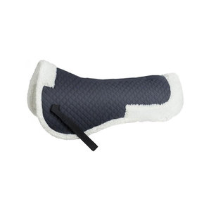 White Quilted Horse Saddle Pad With Sheepskin Trim <b>Equestrian</b> Riding Gear - Product Image 5