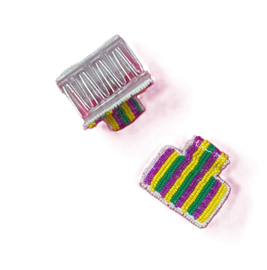 Luxury Handmade Beaded Hair Claw Stylish Trendy Colorful Design <b>Resin</b> and Plastic Material - Product Image 2