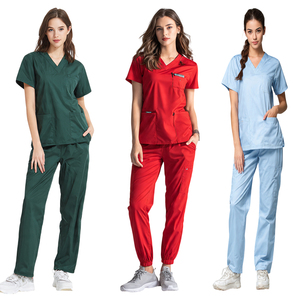 Conjunto de Uniformes Médicos para Mujer / Uniforme de Enfermería con Cuello en V - Uniforme de Entrenamiento para Hospitales - Product Image 1