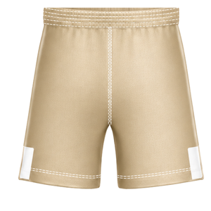 Golden <b>Yellow</b> Black Rugby <b>Shorts</b> Elastic Waist Drawstring Geometric Team Uniform Custom Breathable Training Athletic Sportswear - Product Image 2