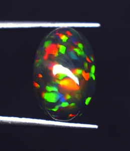 Opale noire naturelle, pierre précieuse en vrac, ovale, multicolore, 15,6x10,3x7,6 mm, 6,10 carats, pour bijoux fins - Product Image 2