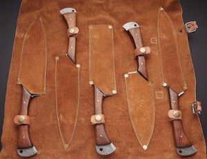 Viking Art Handmade 67-Layer Damascus <b>Sharp</b> Durable Straight Edge 6-Piece <b>Kitchen</b> <b>Knife</b> Set Wooden Ambidextrous Handles - Product Image 3